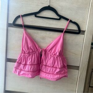 Zara Pink Front Tie Top Small